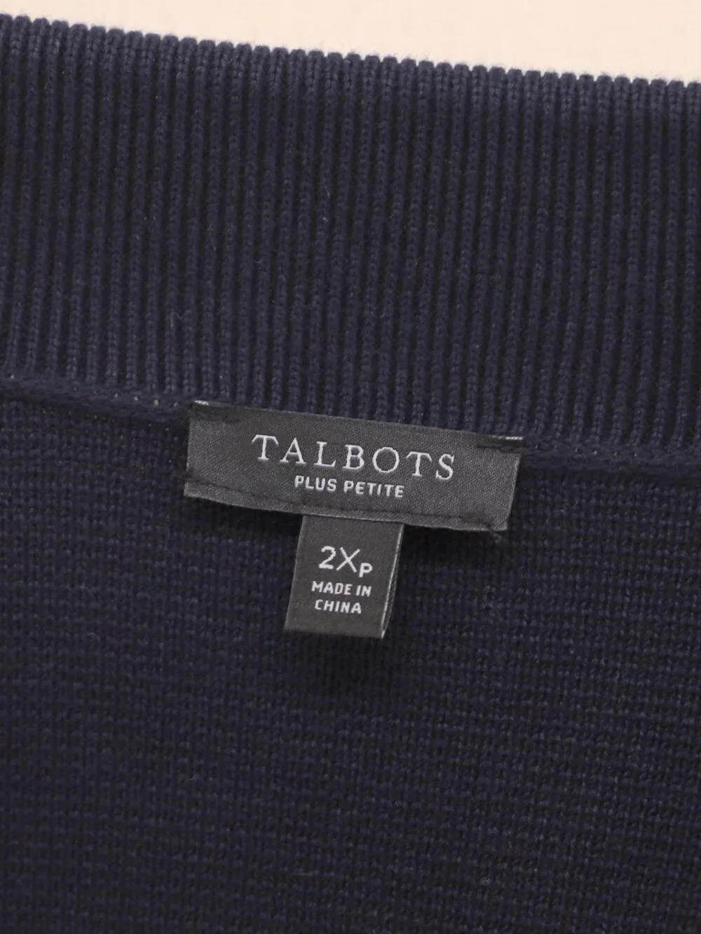 TALBOTS Tipped Boyfriend Knit Blazer in Navy Size 2Xp